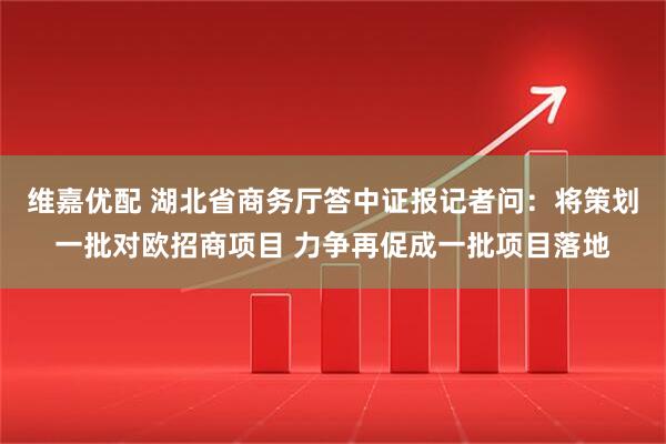 维嘉优配 湖北省商务厅答中证报记者问:将策划一批对欧招商项目 力争再促成一批项目落地